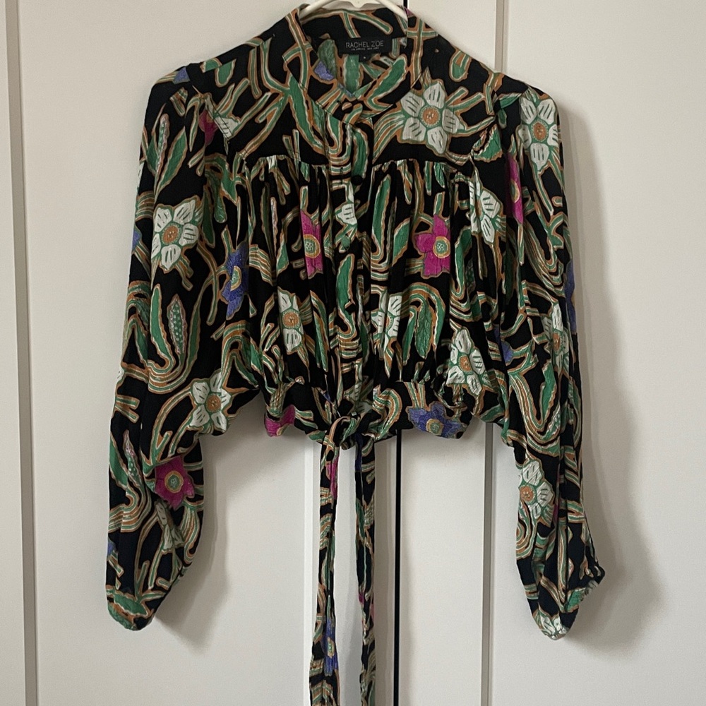 Rachel Zoe Black Floral Blouse